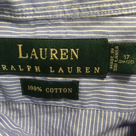 Lauren Ralph Lauren Blue Striped Dress Shirt - Picture 4 of 4